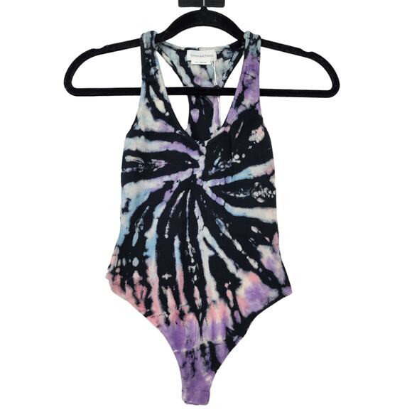 Lovers + Friends Gigi Thong Bodysuit Racerback in Reverse Tie Dye Size XXS - Picture 2 of 6
